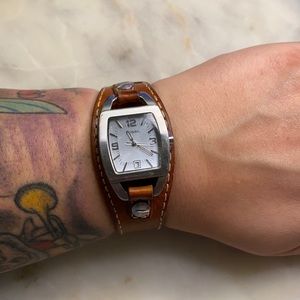 Fossil Watch w/ Brown Leather Strap